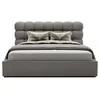 Image de Lotus - lit coffre - 160x200 cm - sommier inclus - en velours - Gris