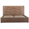 Image de Peonis - lit coffre - 160x200 cm - en velours - sommier inclus - Taupe