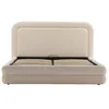 Image de Babel - lit coffre - 160x200 cm - en velours texturé - sommier inclus - Beige