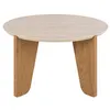 Image de Noeva - table basse - pieds en chêne - plateau effet travertin - 80 cm - Bois