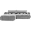 Image de Yulin - Canapé d'angle gauche 4 places convertible avec coffre en tissu bouclette - Gris clair