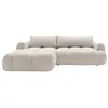 Image de Yulin - Canapé d'angle gauche 4 places convertible avec coffre en tissu bouclette - Beige