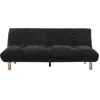 Image de Soan - Banquette 2 places convertible clic-clac en velours texturé - Noir