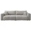 Image de Nicole - Canapé droit 3 places convertible avec coffre en tissu - Gris clair