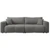 Image de Nicole - Canapé droit 3 places convertible avec coffre en tissu - Gris