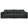 Image de Nicole - Canapé droit 3 places convertible avec coffre en tissu - Gris Anthracite
