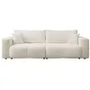 Image de Nicole - Canapé droit 3 places convertible avec coffre en tissu - Beige