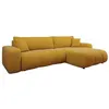 Image de Nicole - Canapé d'angle réversible 5 places convertible avec coffre en tissu - Jaune
