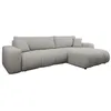 Image de Nicole - Canapé d'angle réversible 5 places convertible avec coffre en tissu - Gris clair