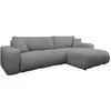 Image de Nicole - Canapé d'angle réversible 5 places convertible avec coffre en tissu - Gris