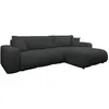 Image de Nicole - Canapé d'angle réversible 5 places convertible avec coffre en tissu - Gris Anthracite