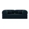 Image de Nebula - Canapé 3 places convertible en velours texturé - Bleu