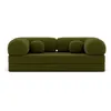 Image de Nebula - Canapé 3 places convertible en velours texturé - Vert Kaki
