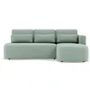 Image de Mahina - canapé d'angle droit 4 places convertible avec coffre en tissu texturé - Bleu