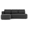 Image de Mahina - canapé d'angle gauche 4 places convertible avec coffre en tissu texturé - Gris Anthracite