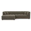 Image de Curtis - canapé d'angle gauche 4 places avec accoudoir en tissu texturé - Vert Olive