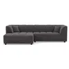 Image de Curtis - canapé d'angle gauche 4 places avec accoudoir en tissu texturé - Gris foncé