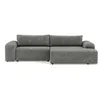 Image de Rebecca - canapé d'angle droit 4 places convertible avec coffre en velours texturé - Gris