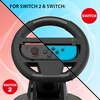 Image de Subsonic - Lot de 2 Volants de course pour Joy-Con Nintendo Switch et Switch 2 - Volants pliablse avec stand et support ventouses compatible Joycon Switch et Switch 2 - Noir