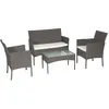 Image de Resine tressee happy garden Ensembles canapes. fauteuils et tables de jardin gris 4 pieces 104 x 58 x 81 4 personnes