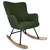 Image de Fauteuil à bascule en tissu boucle vert kaki KAIRA