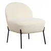 Image de Fauteuil en tissu bouclette écru HELMI