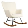Image de Fauteuil à bascule en tissu bouclette écru KAIRA