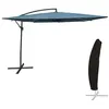 Image de Parasol déporté MOLOKAI carré 2,7x2,7m bleu gris + housse