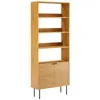 Image de Bibliothèque en bois 4 étagères et 2 portes STINNA