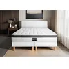 Image de Ensemble matelas 200 x 200 cm Supérieur - Mousse à mémoire de forme - Ep : 21 cm - Ferme - sommier Blanc