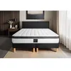 Image de Ensemble matelas 200 x 200 cm Supérieur - Mousse à mémoire de forme - Ep : 21 cm - Ferme - sommier Noir