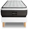 Image de Ensemble matelas 90 x 200 cm Suite - Ressorts ensachés - Ep : 26 cm - Equilibré - sommier Blanc