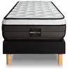 Image de Ensemble matelas 90 x 200 cm Suite - Ressorts ensachés - Ep : 26 cm - Equilibré - sommier Noir