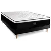 Image de Ensemble matelas 160 x 200 cm Suite - Ressorts ensachés - Ep : 26 cm - Equilibré - sommier Noir