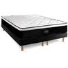 Image de Ensemble Suite 180x200 Ressorts ensachés, mémoire de forme 5 zones double sommier noir