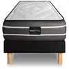 Image de Ensemble matelas 90 x 200 cm Exclusive - Ressorts ensachés - Ep : 22 cm - Ferme - sommier Noir