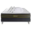 Image de Pack prêt à dormir 160x200 matelas ULTRA + sommier kit noir + 2 oreillers mémoire de forme 60x40cm + Couette Percale 260x240cm