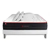 Image de Pack prêt à dormir 200x200 matelas BOOST ressorts ensachés et mémoire de forme + sommier kit blanc + Couette + 2 oreillers