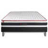 Image de Ensemble 160x200 matelas ENERGY ressorts ensachés et mémoire de forme + sommier kit noir