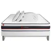 Image de Pack Matelas Form - Mousse - Ep : 19cm - Sommier kit Blanc avec couette et 2 oreillers
