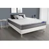 Image de Ensemble matelas Ressorts ensachés+Mémoire de forme ACTIFLEX ZEN 140x190 Maxi épaisseur 7zones de confort + sommier KIT blanc