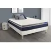 Image de Ensemble ACTIFLEX CONFORT Matelas Ressorts ensachés+mémoire de forme 140x190cm Maxi épaisseur + sommier KIT blanc
