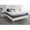 Image de Ensemble matelas Latex et Mémoire de forme ACTILATEX ERGO 200x200 cm Maxi épaisseur 5zones de confort + sommier KIT blanc
