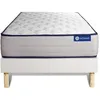 Image de Ensemble matelas Latex et Mémoire de forme ACTILATEX FORM 90x190 cm 5zones de confort + sommier KIT blanc