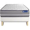 Image de Ensemble matelas Latex + mémoire de forme ACTILATEX PUR 90x190cm 3zones de confort + sommier KIT blanc