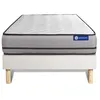 Image de Ensemble matelas ACTILATEX 90x190cm 2 faces à MÉMOIRE DE FORME + LATEX 3zones de confort + sommier KIT blanc