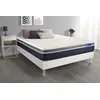 Image de Ensemble ACTIMEMO CONFORT Matelas mémoire de forme 140x200 cm Maxi épaisseur 7zones de confort + sommier KIT blanc
