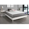 Image de Ensemble matelas ACTIMEMO 140x190cm 2 faces à MÉMOIRE DE FORME 3zones de confort + sommier KIT blanc