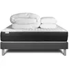 Image de Pack lit complet - Matelas 160x200 cm + Sommier tapissier à lattes (en kit) + 2 oreillers + Couette - Vitalspring