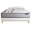 Image de Pack prêt à dormir matelas Mémoire de forme ACTIMEMO FORM 140x200 cm 5zones confort + sommier KIT blanc + 2 oreillers+couette